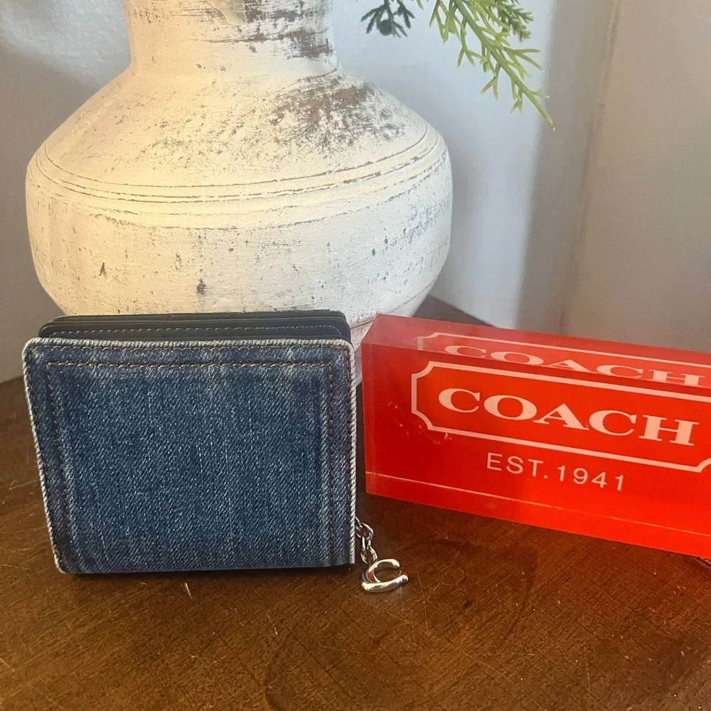 Coach Denim Snap Wallet (NWT) - Picture 2 of 10